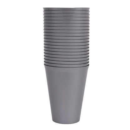Reusable Plastic Cups - Silver - Pack of 20