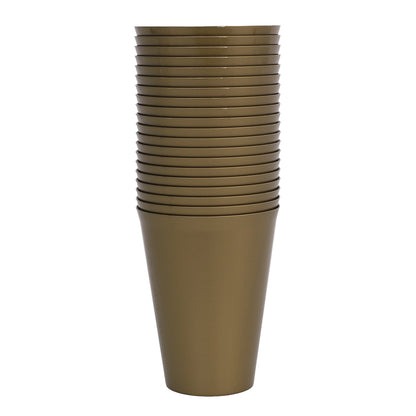Reusable Plastic Cups - Gold - Pack of 20