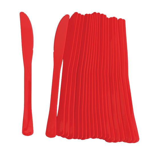 Reusable Plastic Knives - Red - Pack of 20