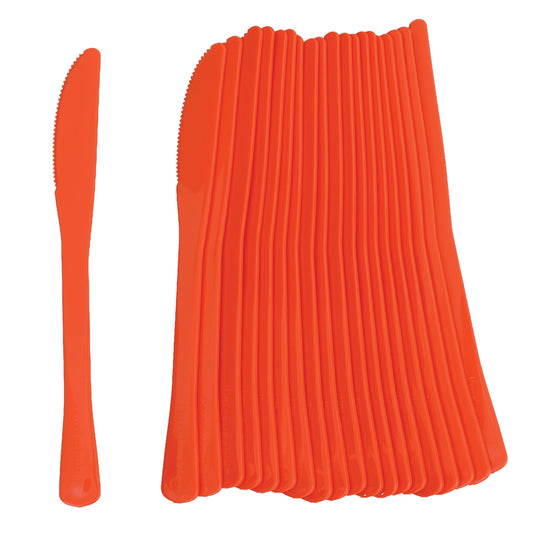 Reusable Plastic Knives - Orange - Pack of 20