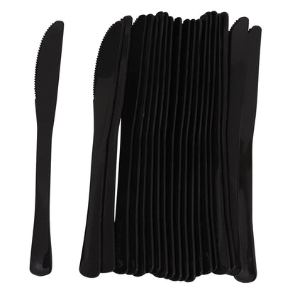 Reusable Plastic Knives - Black - Pack of 20