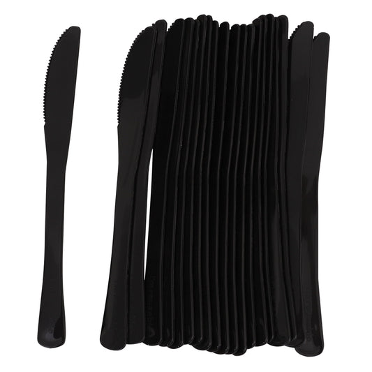 Reusable Plastic Knives - Black - Pack of 20
