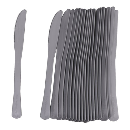 Reusable Plastic Knives - Silver - Pack of 20