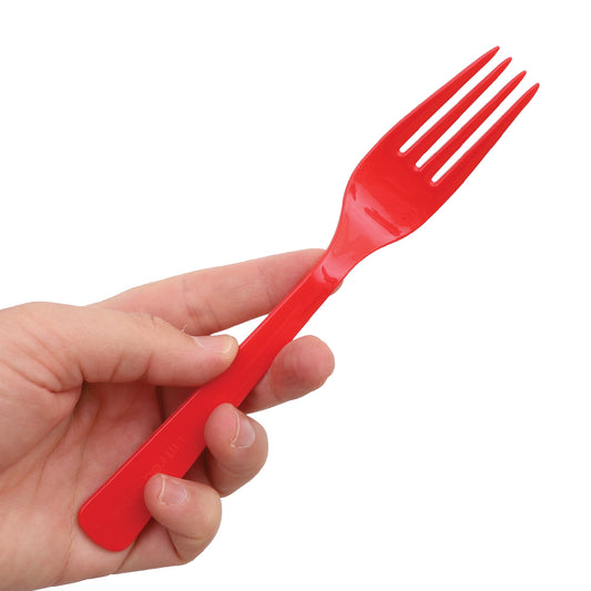 Reusable Plastic Forks - Red - Pack of 20