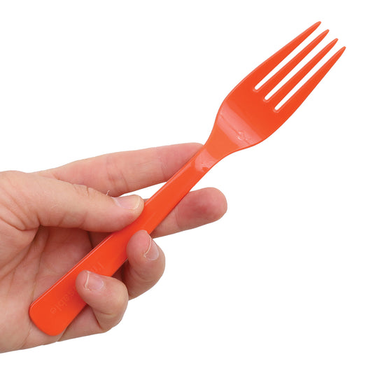 Reusable Plastic Forks - Orange - Pack of 20