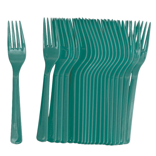 Reusable Plastic Forks - Green - Pack of 20