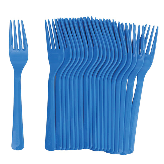 Reusable Plastic Forks - Blue - Pack of 20