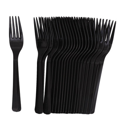 Reusable Plastic Forks - Black - Pack of 20