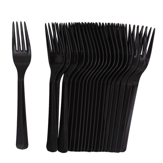 Reusable Plastic Forks - Black - Pack of 20