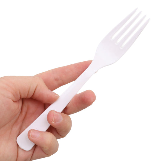 Reusable Plastic Forks - White - Pack of 20