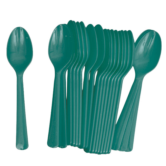 Reusable Plastic Spoons - Green - Pack of 20