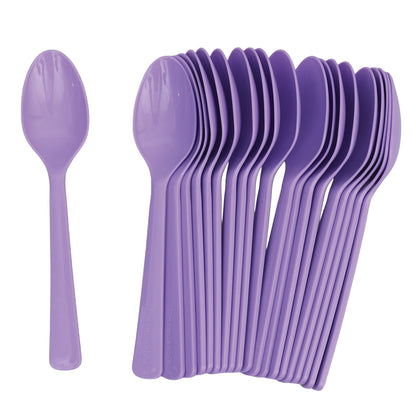 Reusable Plastic Spoons - Purple - Pack of 20