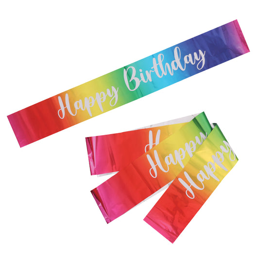 Happy Birthday Banner - Rainbow - Each