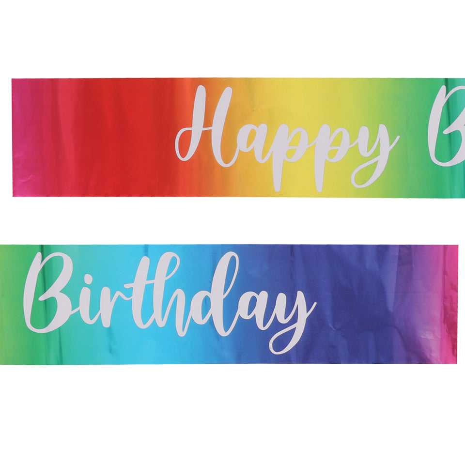 Happy Birthday Banner - Rainbow - Each