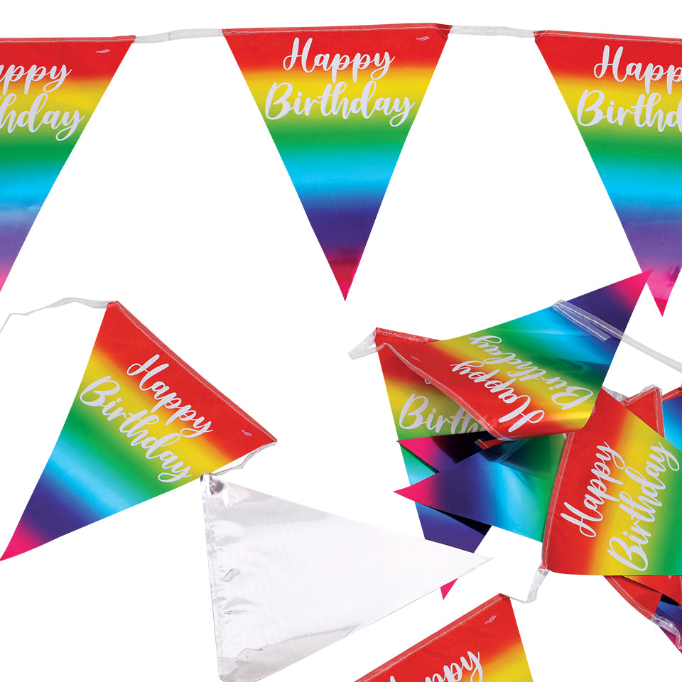 Happy Birthday Bunting - Rainbow - Each