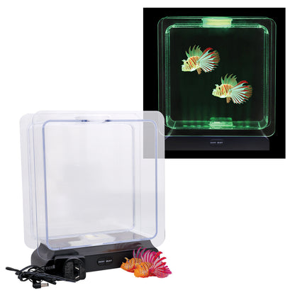 Square Electronic Fish Tank with Tropical Fish