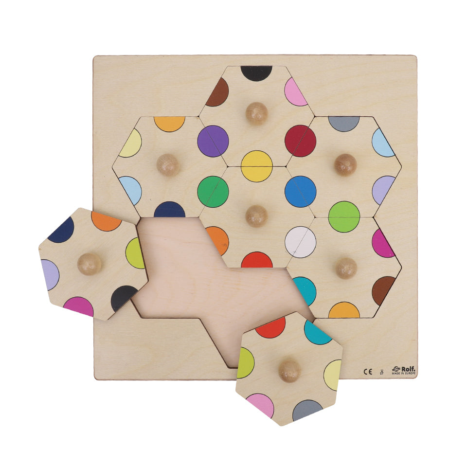 Knob Puzzle - Coloured Circles - 7 Pieces