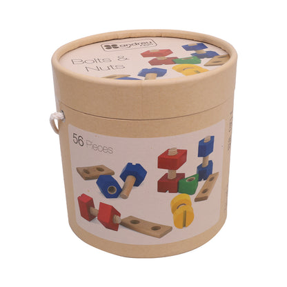 Wooden Bolts & Nuts - Pack of 56