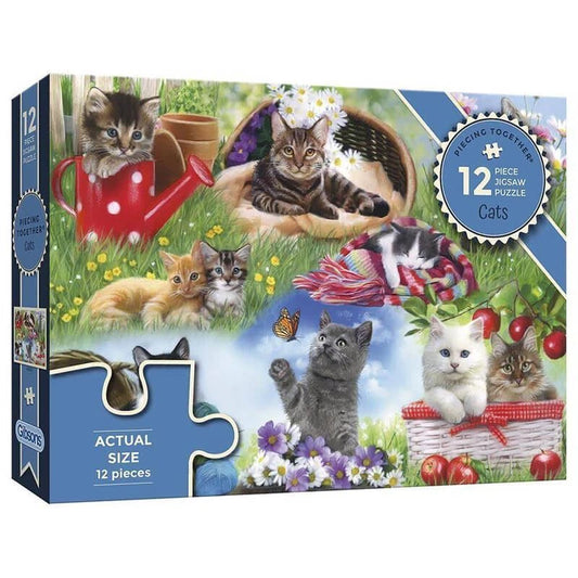 Piecing Together Cats - 12 Piece Puzzle
