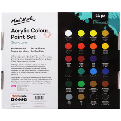Mont Marte Acrylic Paint Tubes - 36ml - Pack of 24