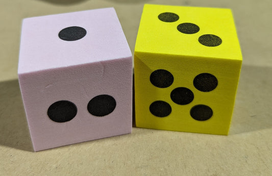 Foam Dice 4cm x 4cm  - Pair