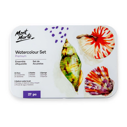 Mont Marte Premium Watercolour Paint Set - Pack of 27 Pieces