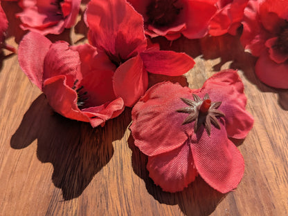 Fabric Poppies - Pack of 30