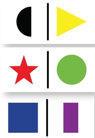Large Cardboard Dominoes - Colours & Shapes - Pack of 28