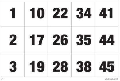 Large Print Bingo Cards - 1 to 50 - A4 Size - Pack of 30