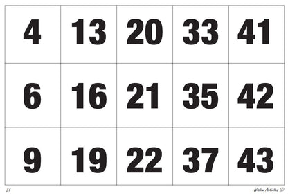 Large Print Bingo Cards - 1 to 50 - A4 Size - Pack of 30 - EXTRA