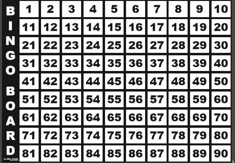 A3 Bingo Call Board 1  90