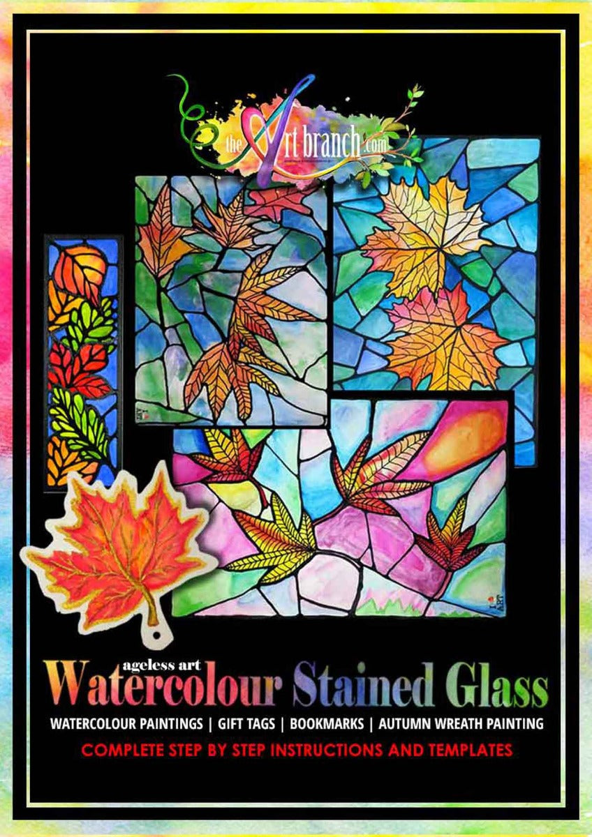 Ageless Art - Watercolour Stained Glass Leaves
