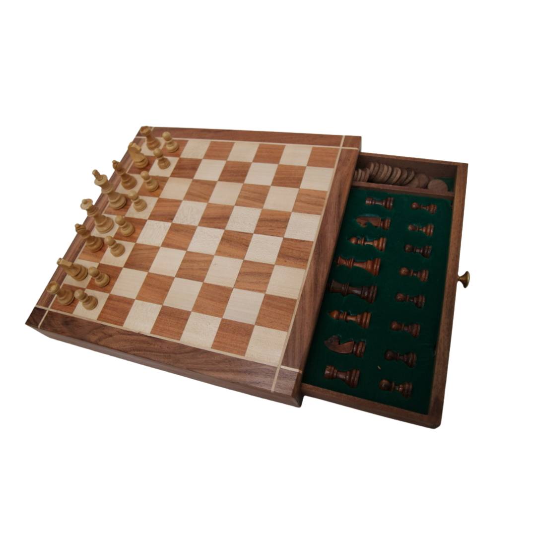 Chess & Checkers Set Wood