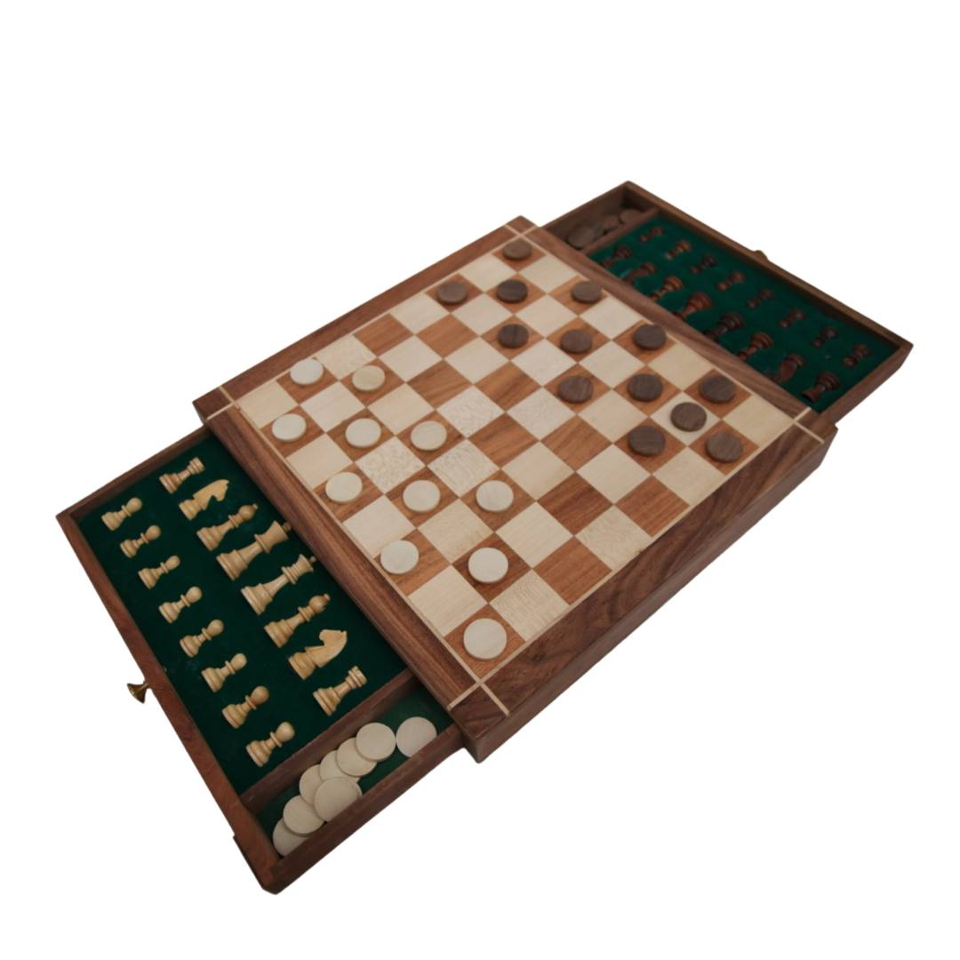 Chess & Checkers Set Wood