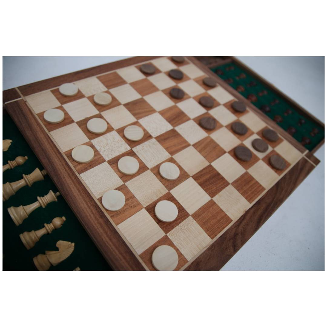 Chess & Checkers Set Wood